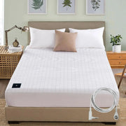 MAXSHARER Earthing Fitted Sheet by Simples Market in white grid pattern; organic cotton with conductive silver fiber.