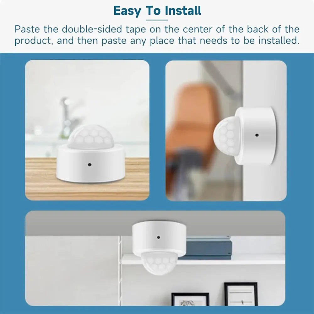 Tuya 2-in-1 Zigbee PIR motion detector with bright lux light, white security sensor
