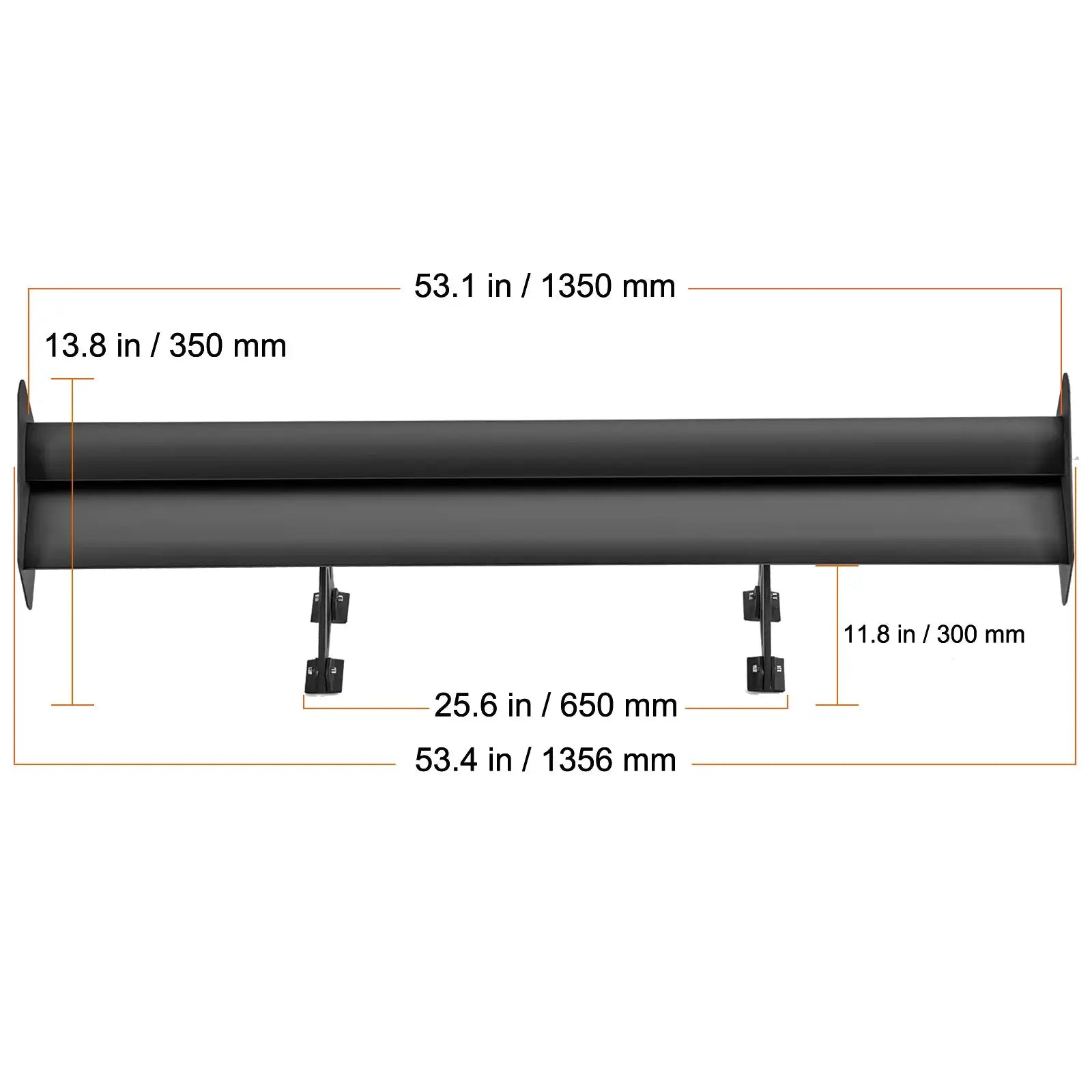 SucceBuy GT Wing car spoiler, black universal double-deck racing rear spoiler, 53.1 in long