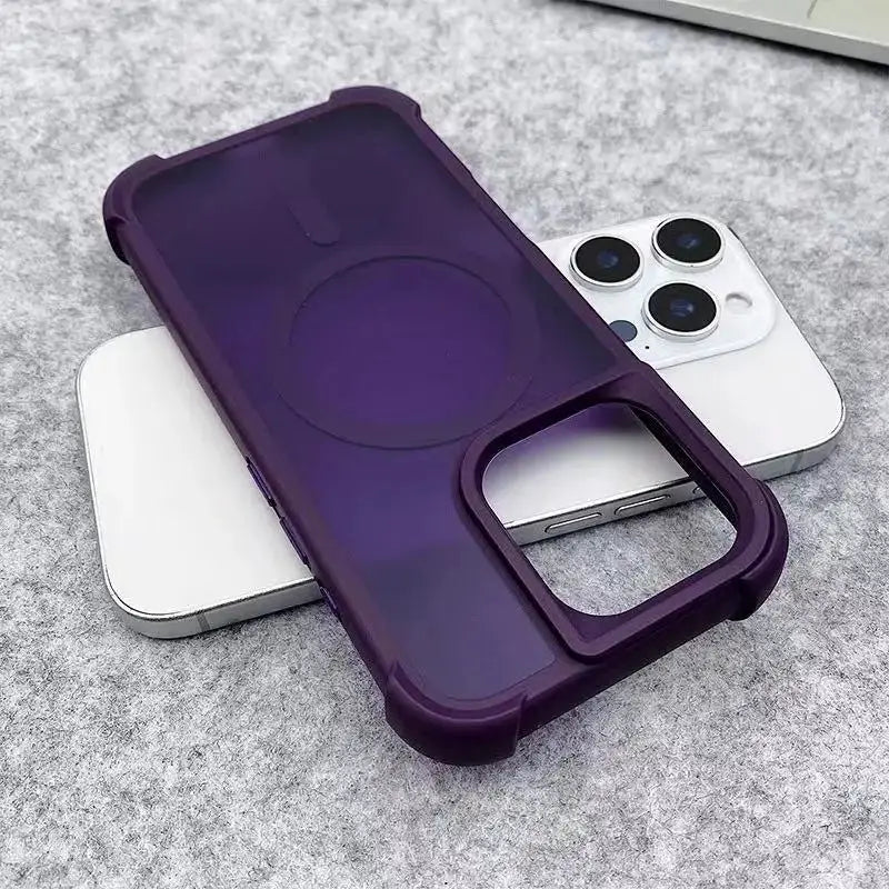 Simples Market magnetic matte armor iPhone case, purple, shockproof with MagSafe compatibility