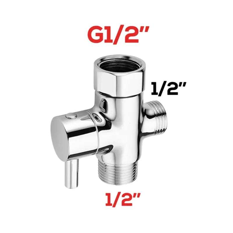 Bidet chrome 3-way T-adapter with shut-off valve and 1/2" fittings by Simples Market