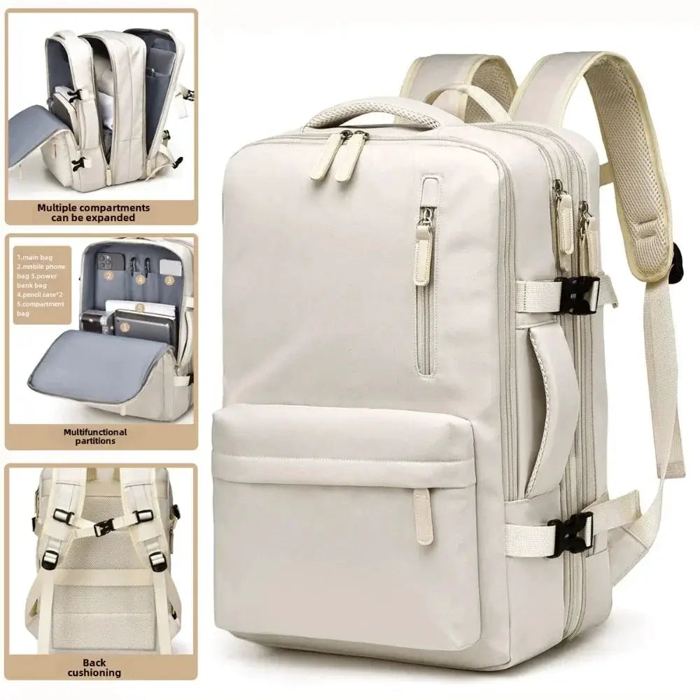 GlobeCarry Airplane Cabin Backpack 40x30x20 Durable Oxford Fabric Padded Laptop Compartment Meets Airline Cabin Size