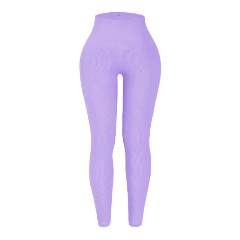 Thread Solid Leggings for Women by Simples Market, lavender high-waist seamless knit yoga pants