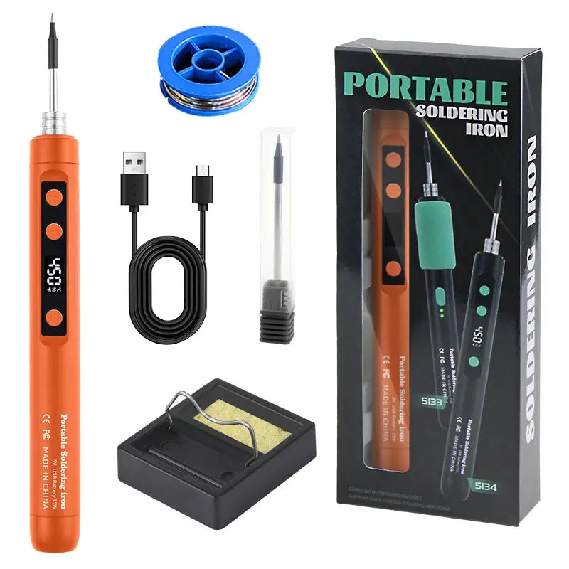 USB Soldering Iron Mini Portable Soldering Tool With Type C Charging 800mAh Battery Adjustable Temperature For DIY Use