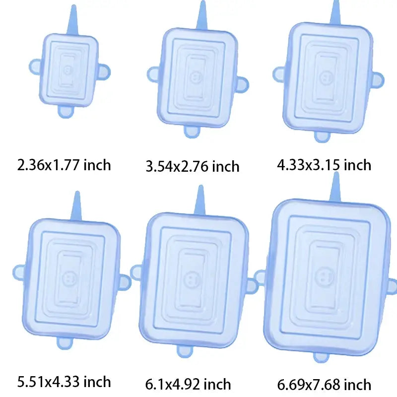 6 Pack Silicone Stretch Lids For Bowls And Containers Kitchen Microwave Covers Universal Fit Airtight Food Storage Lids