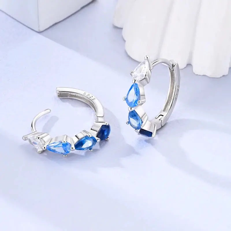 New 925 Sterling Silver Sparkling Zircon Four Leaf Clover Drop Earrings For Women Wedding Engagement Gift