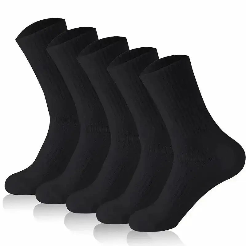 Neutral Solid Color Crew Socks Pack 5 10 20 Pairs Breathable Sweat Absorbing All Season Polyester Elastane Blend