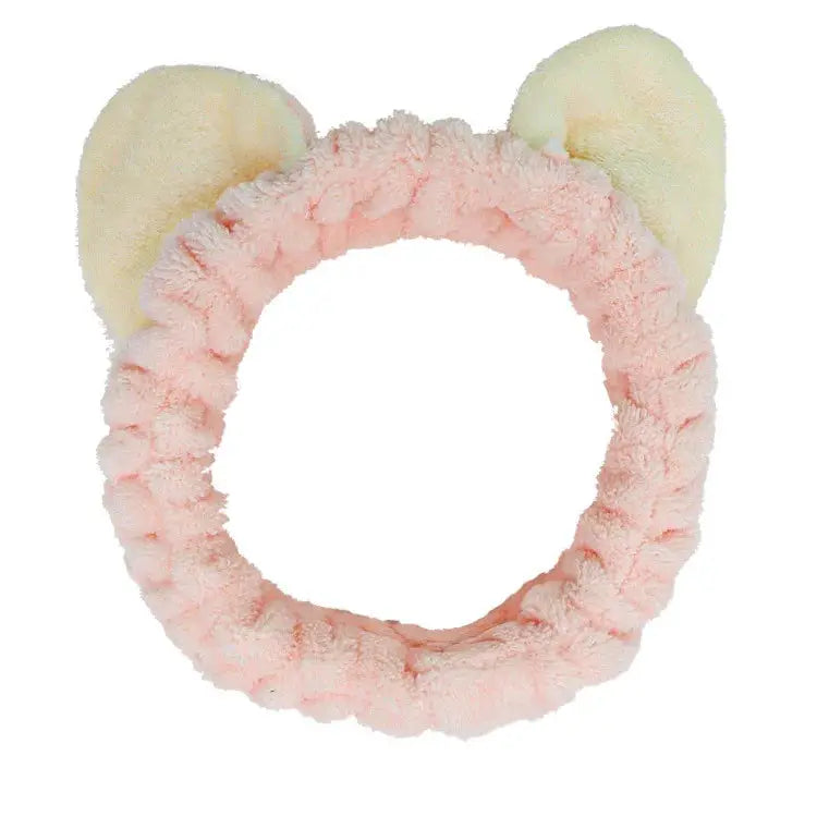 BambooBloom Rabbit Ear Headband Soft Bamboo Fiber With Elastic Strap For Washing And Makeup