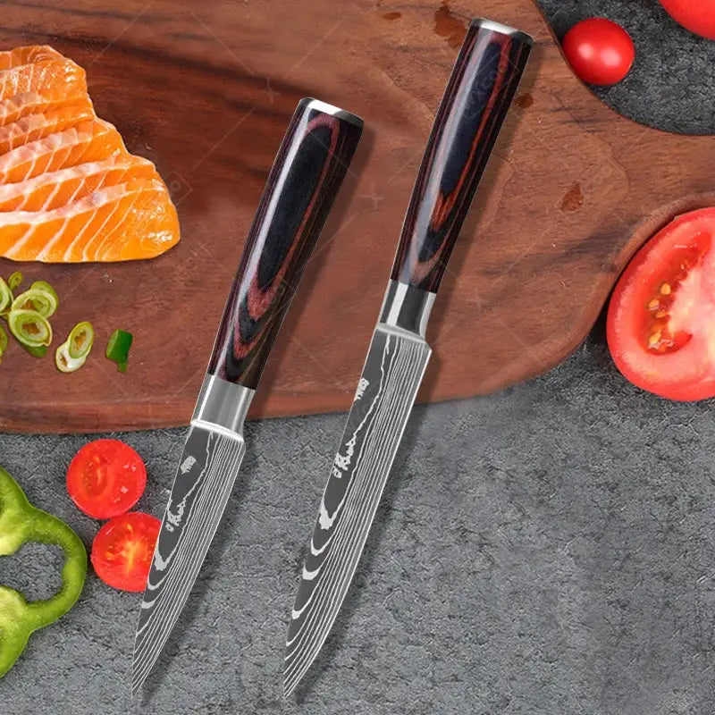Professional Kitchen Knife Set 5Cr15Mov Stainless Steel Knives For Fruit Peeling Boning Paring Meat Cleaver