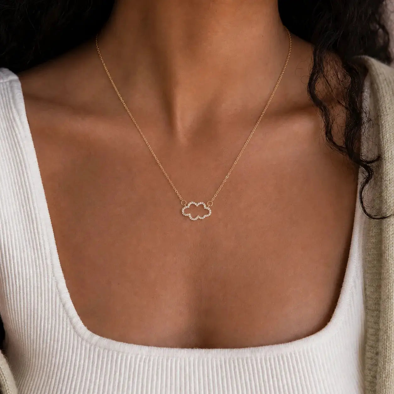 Women's Gold Tone Stainless Steel Heart Necklace With Sparkling Zirconia Pendant Jewelry Gift