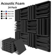 Make Friend acoustic foam panels, 24-pack, 25x25x5cm, black and grey, by Simples Market for studio soundproofing