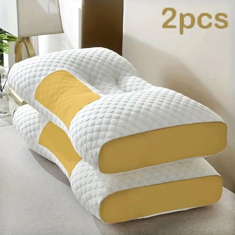 EverComfort Two Piece Massage Neck Pillow Set Adjustable Ergonomic Orthopedic Contour Support All Season Comfort