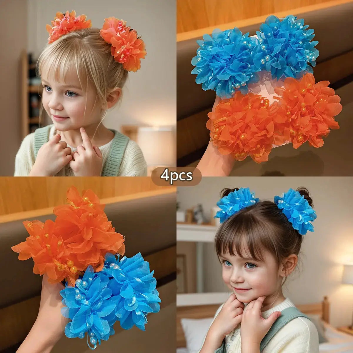 2 Pack Pink Cute Headbands for Girls Elastic Acrylic Hair Accessories for Children Casual Everyday Wear