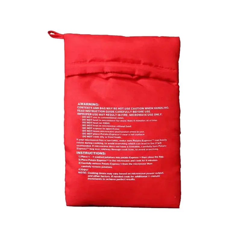 Reusable Express Microwave Potato Bag for Perfect Baked Potatoes in Minutes Red 4 Minutes Pouch