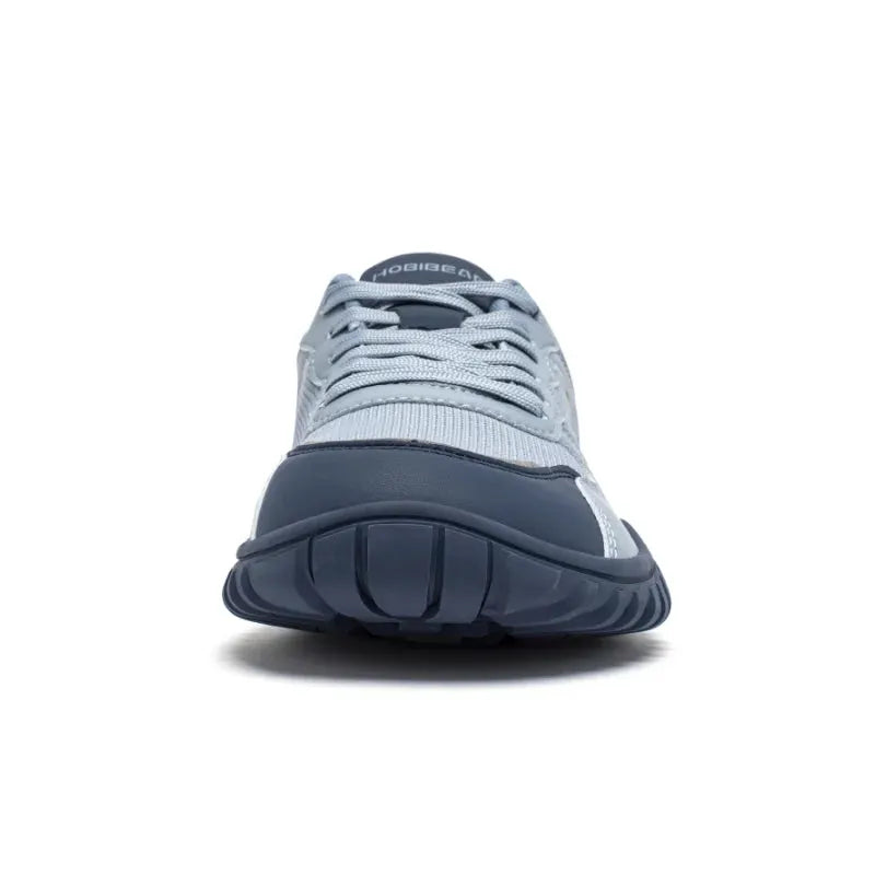 HOBIBEAR Unisex Wide-Toe Sneakers blue-gray lace-up walking shoes for outdoor travel
