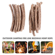 Simples Market 10Pcs hemp wick survival rope in two bundles for outdoor camping, natural brown beeswax cords
