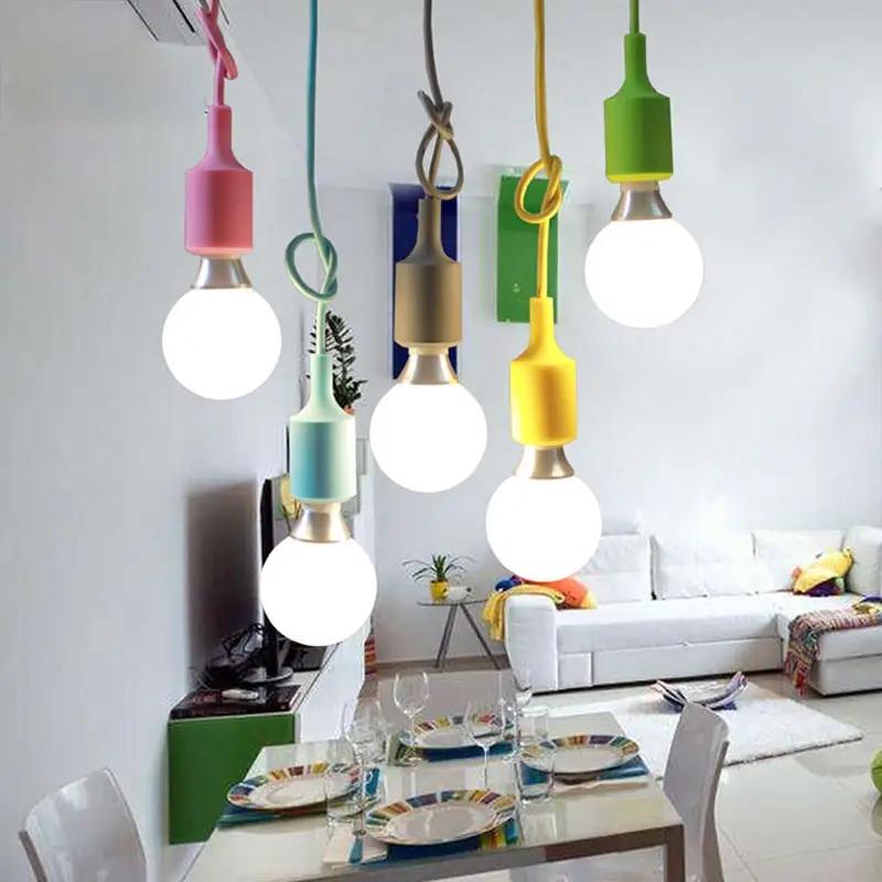 Pendant lights by Simples Market, colorful silicone hanging lamps with 100cm cords (multi-color set)