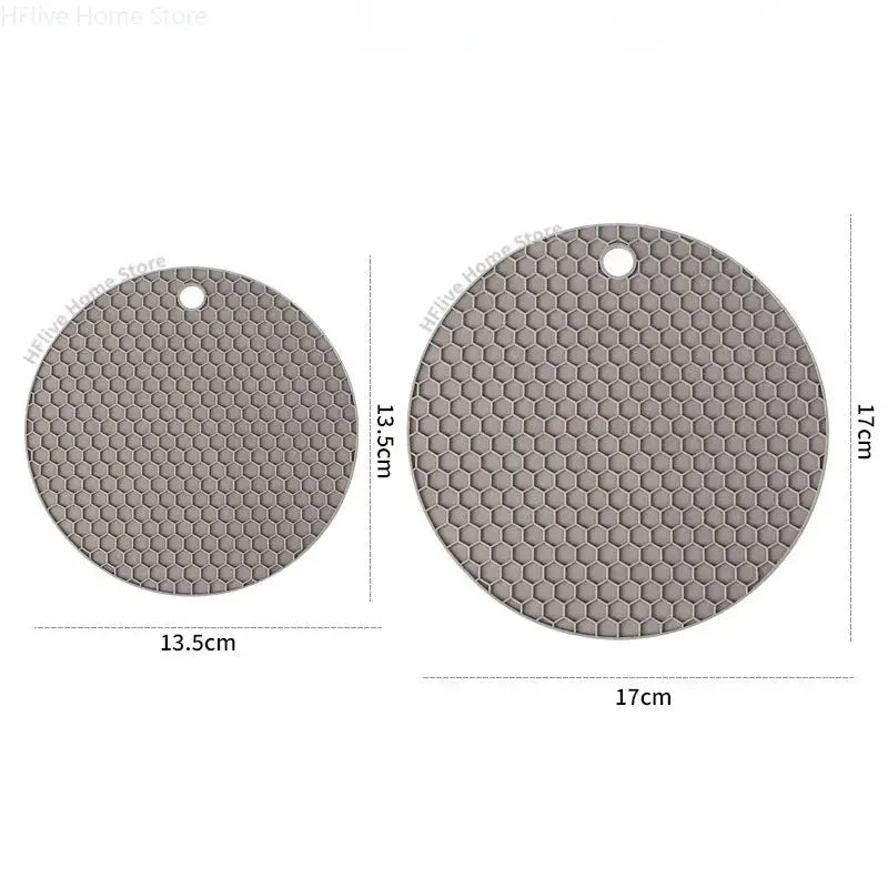 Multifunctional Silicone Tableware Mat Round Anti Slip Heat Resistant Coffee Cup Coaster And Pot Holder For Kitchen