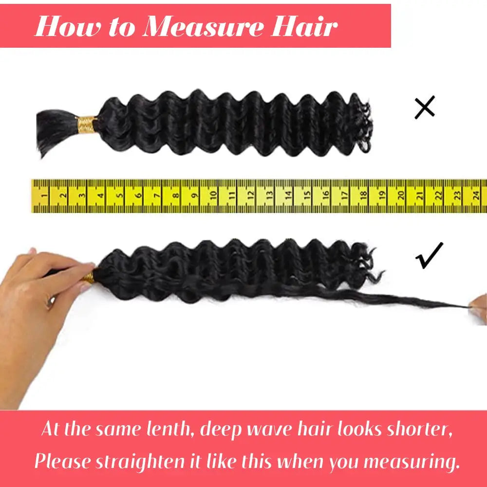 Simples Market deep wave human braiding hair bundle, black, 100g, no weft.