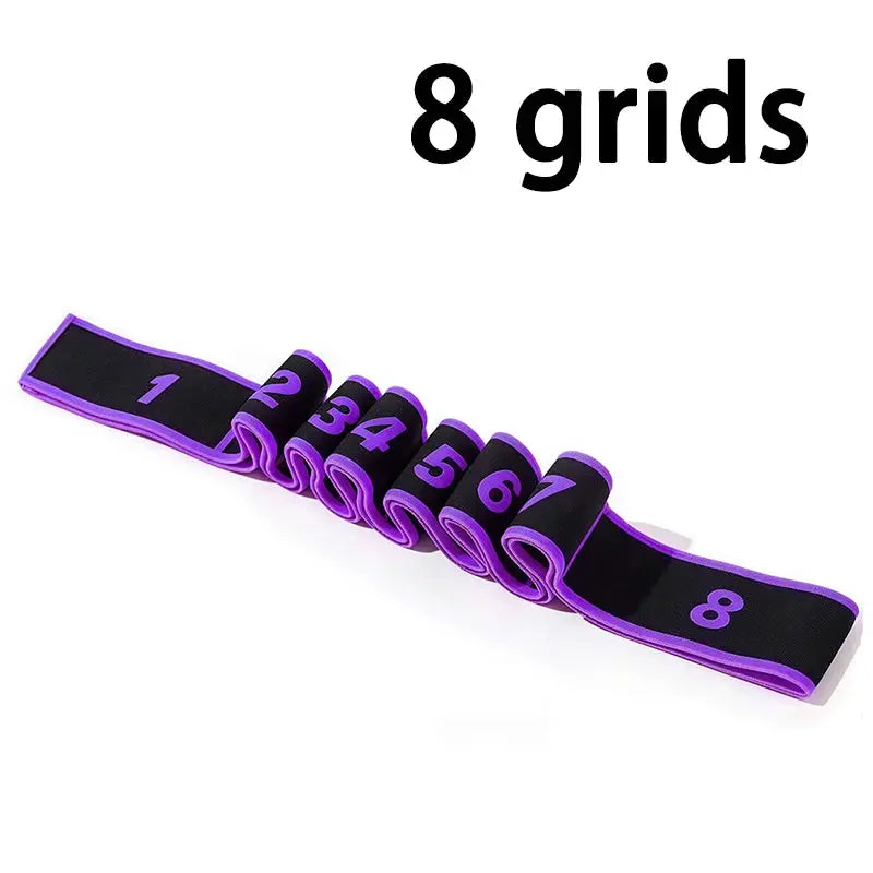 8 Section Dance Resistance Band For Yoga Pilates Fitness With Adjustable Elasticity And Tension Belt