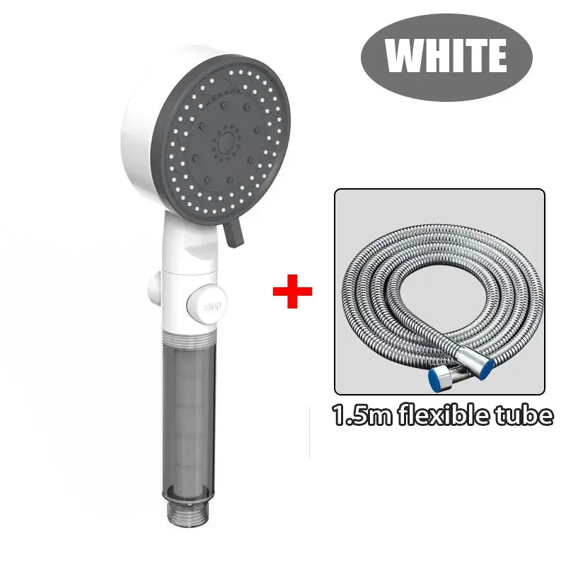Handheld showerhead white with 1.5m flexible hose by Simples Market