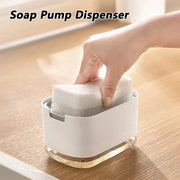 Automatic Foam Soap Dispenser Box With Sponge Holder For Kitchen And Bathroom Press Style Detergent Container