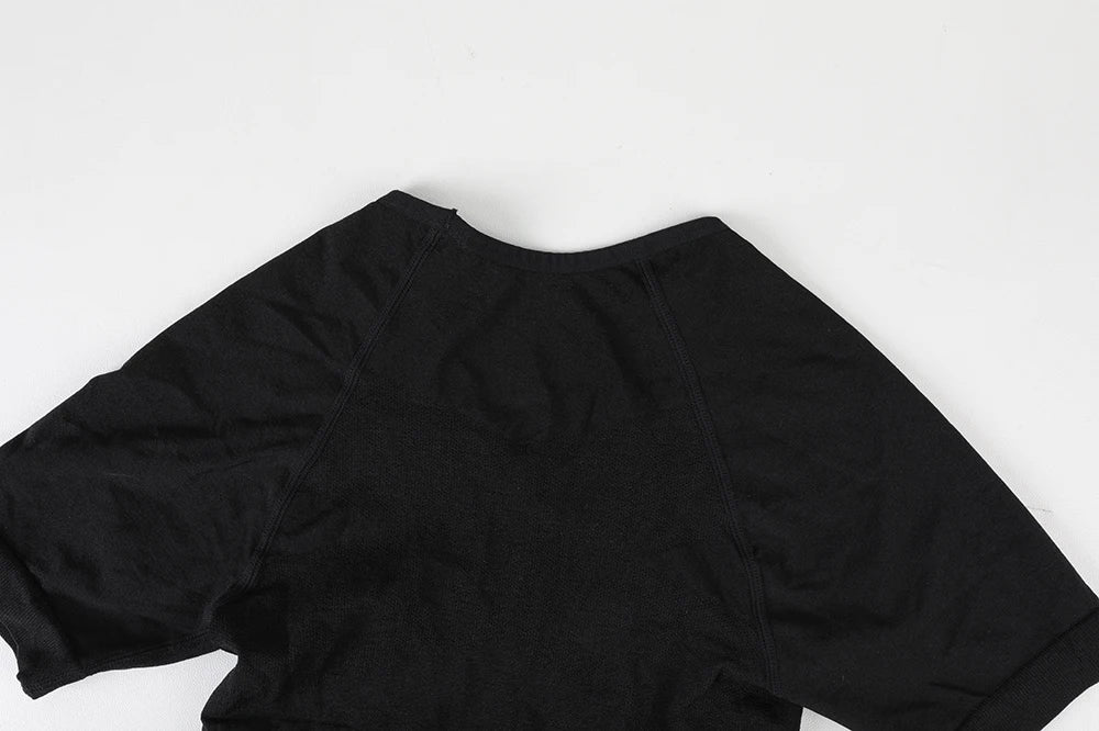 Simples Market men's black short-sleeve compression tee for tummy control and shapewear