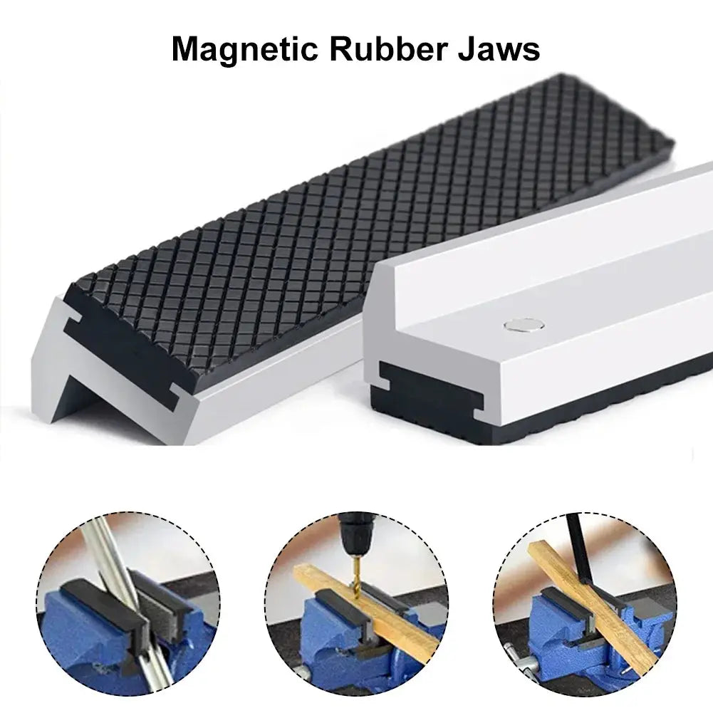 Vise Magnetic Protective Cover For 2.5 To 8 Inch Jaws Aluminium Alloy Rubber Surface Bench Vise Protector Accessories