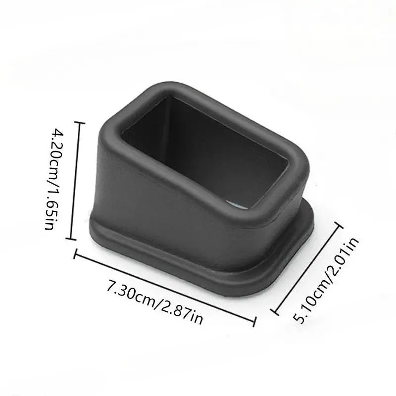 2-pack silicone car belt slot fixer; black anti-slip buckle holder, 7.3cm x 4.2cm x 5.1cm, Simples Market
