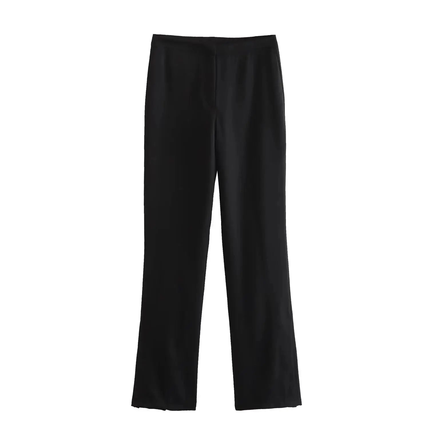 Women Elegant Strapless Tank Top Pant Suit With Side Slit Trousers