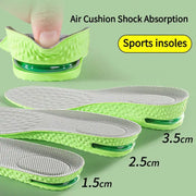 Air Cushion Height Increase Insoles Breathable Shock Absorbing Insoles For Men Women Sports Shoes