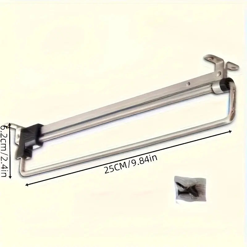 SpaceSaver Pull Out Clothes Storage Rod Adjustable Foldable Metal Hanging Rail for Wardrobes and Drying Racks
