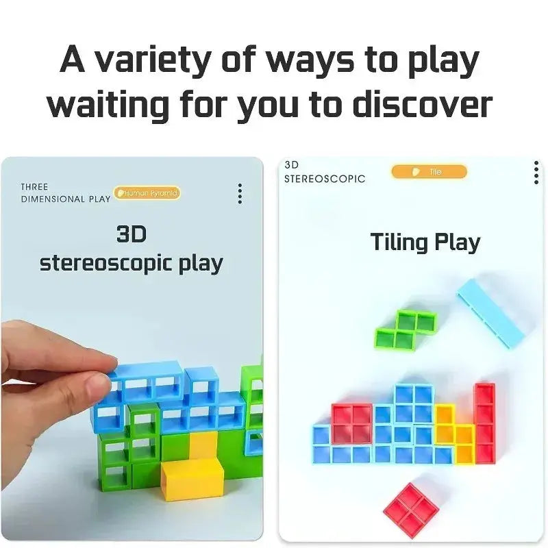 Jigsaw Building Block Toys for Kids, Balance Stacking and Construction Board Games for Tabletop Fun