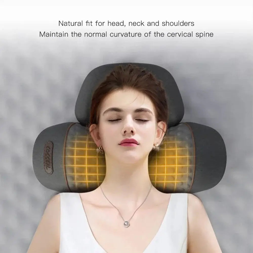 Simples Market electric neck massager pillow in gray with heating grid and vibration