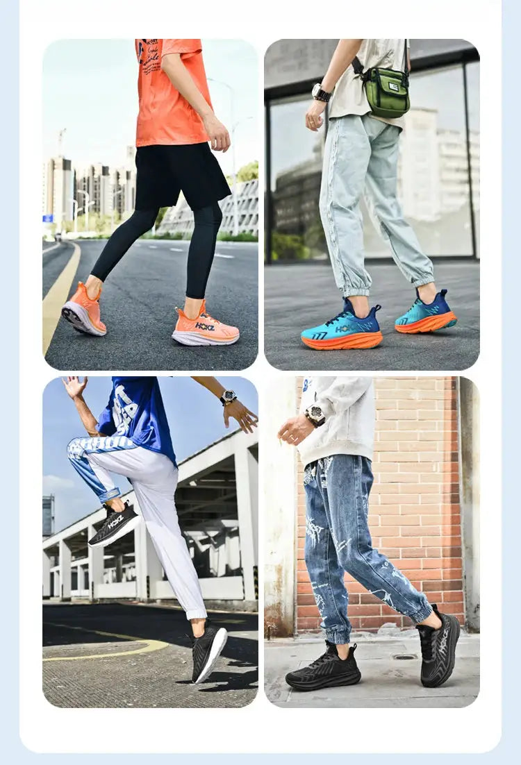Simples Market men's classic cushion running shoes set of 4 color options; lightweight breathable mesh sneakers
