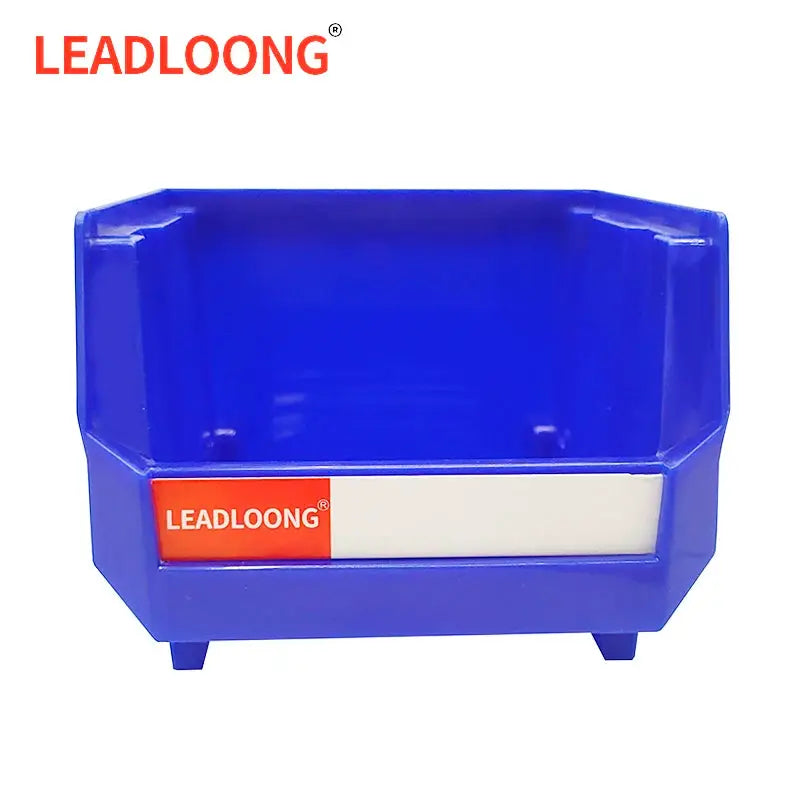 LEADLOONG blue part bin organizer with white label for desk and car accessories storage.