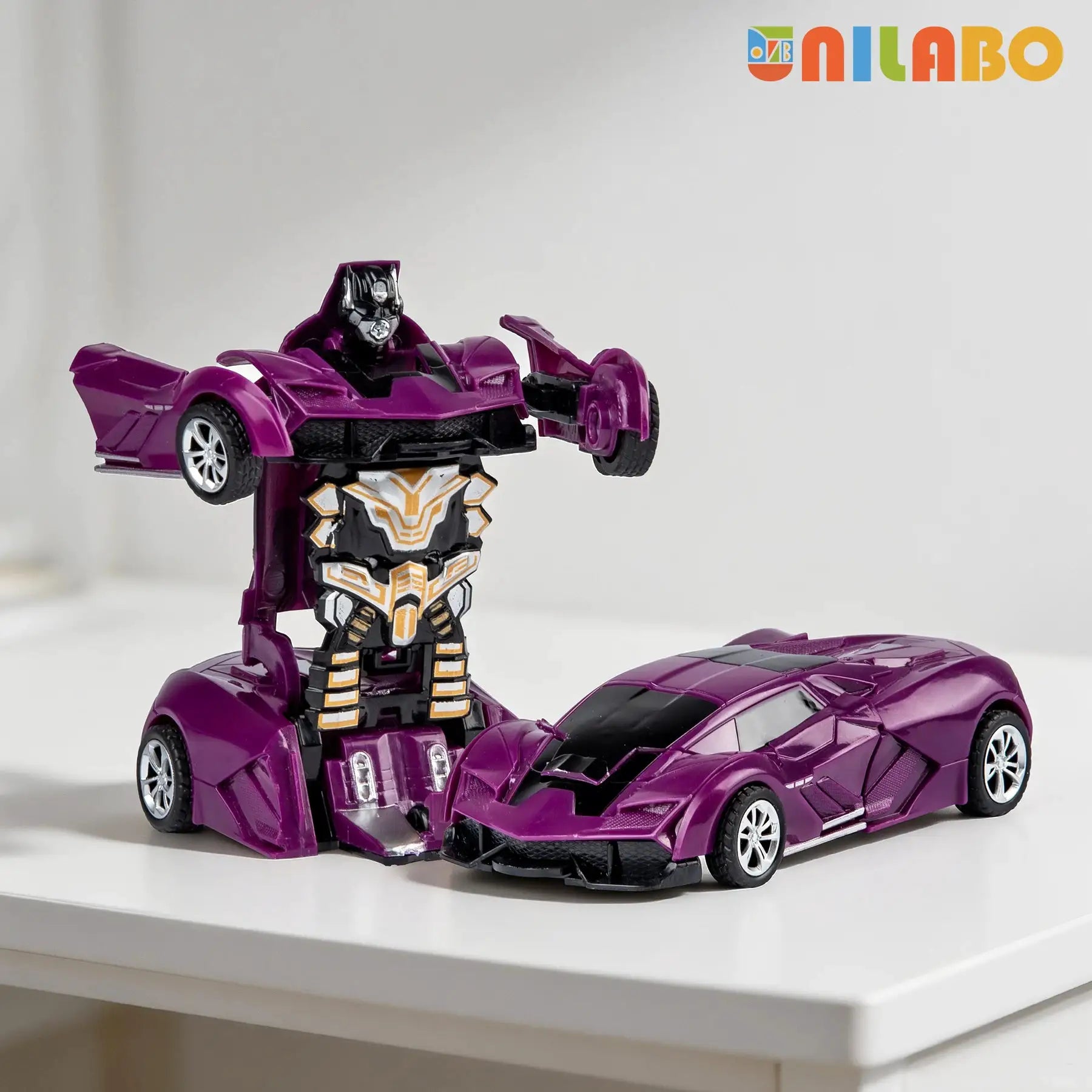 Transformable Robot Sports Car Toy No Batteries Educational Kids Gift Colorful Model Vehicle For Play Learning