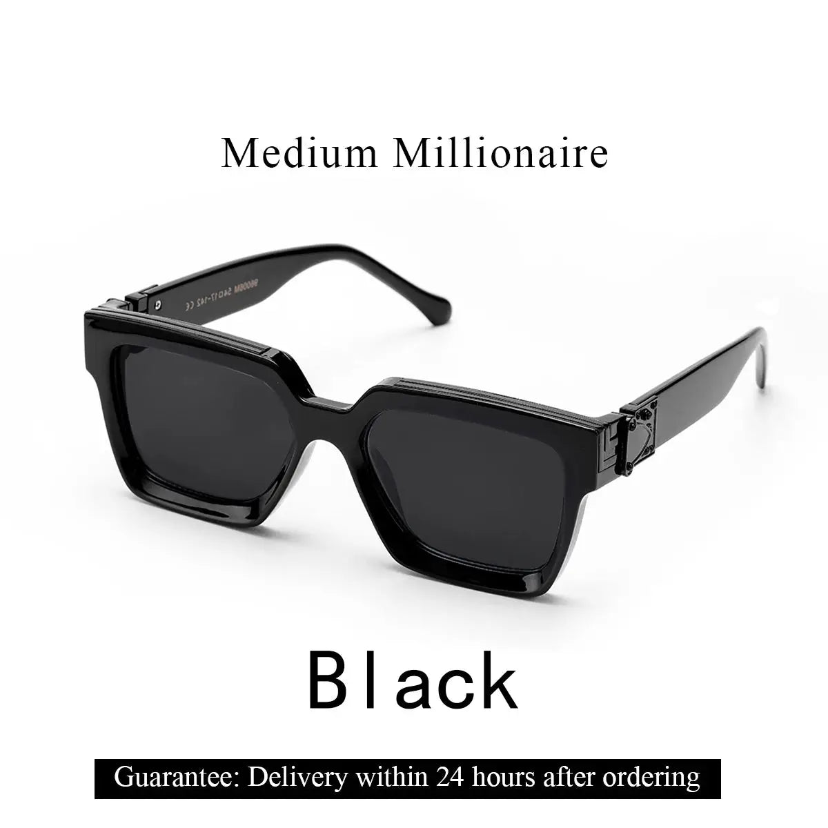 Ruiao Retro Black Millionaire Shades Sunglasses Unisex Designer Square Glasses UV400 Protection