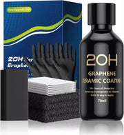Simples Market Graphene Ceramic Coating 20H bottle set; black bottle with gold text, includes gloves and applicator pads