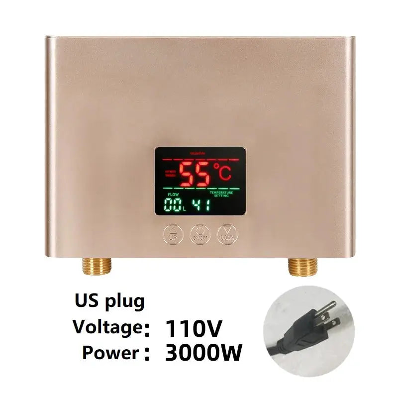 Kbxstart 110V to 220V Instant Wall Mounted Water Heater 3000W and 5500W for Bathroom and Kitchen