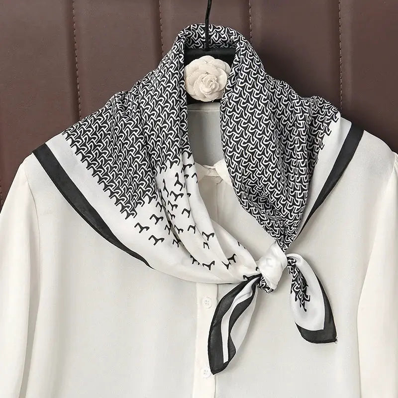 Luxe Silk Satin Square Scarf Silk Feel Finish Versatile Fashion Wrap For Shawl Hijab Neckerchief Hair Ribbon Headband