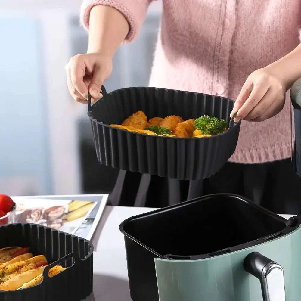 Reusable Silicone Air Fryer Liners Nonstick Basket Mat For 4 To 7 Quart Air Fryer Oven Microwave Baking Accessories