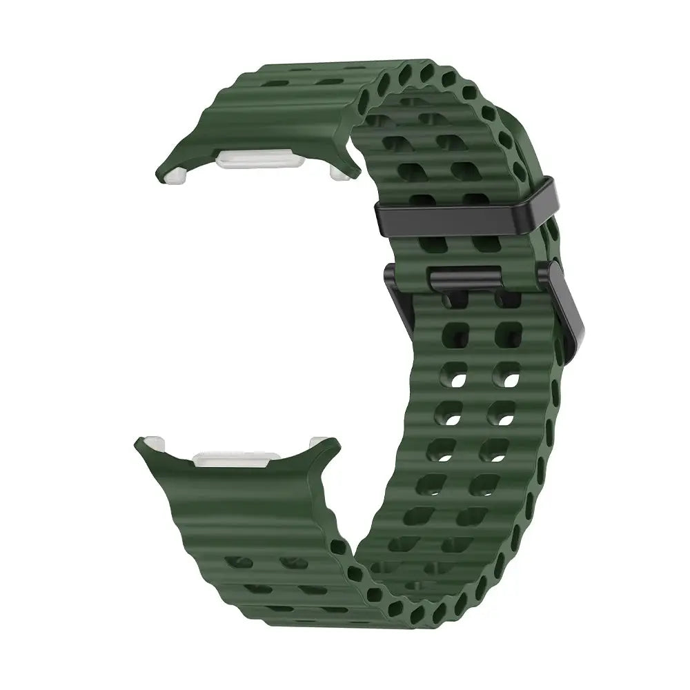 NEW Marine Silicone Strap For Samsung watch ultra 47mm Bracelet No Gaps Sport two-tone Band for Galaxy 8 ultra watchband 2030