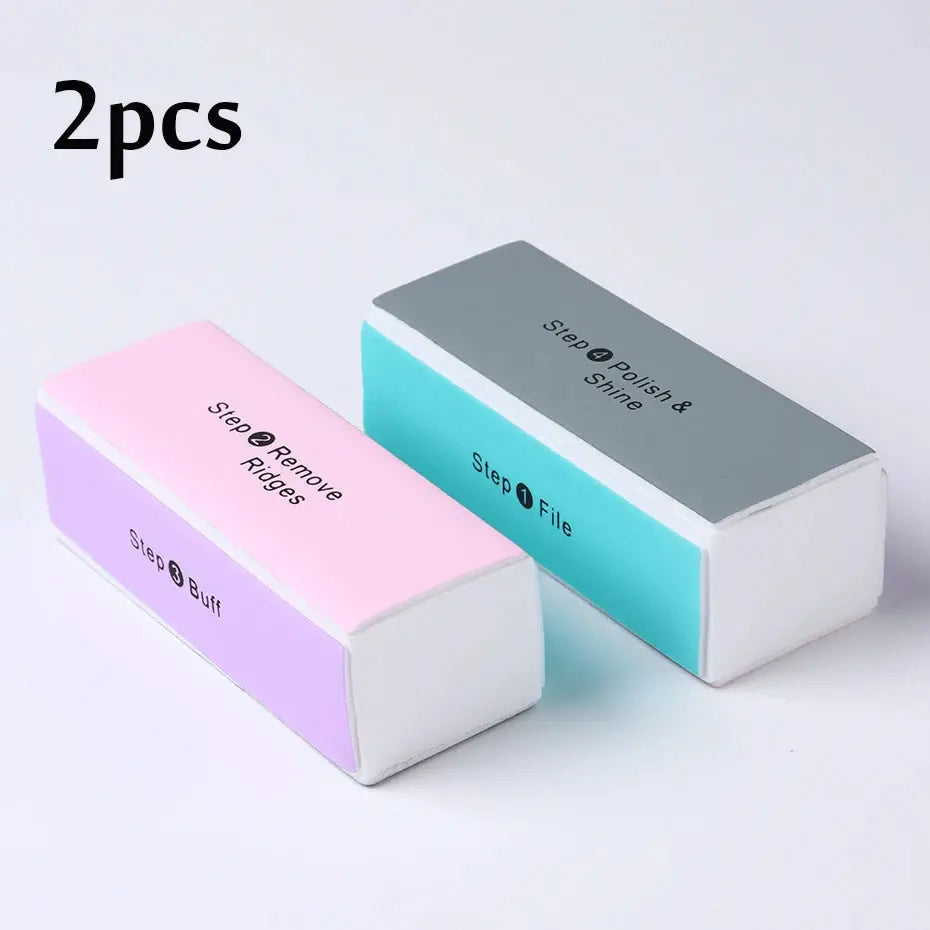 NovaNail 4 Sided Sponge Nail Buffer Block All In One Grinding Polishing Buffing Nails