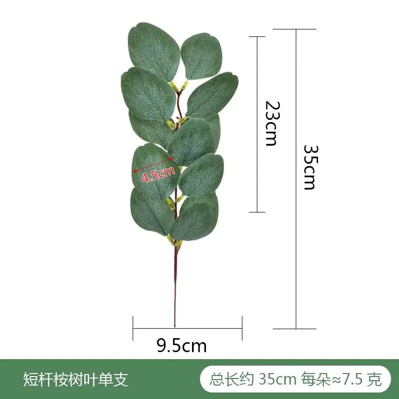 Simples Market artificial eucalyptus stem with green faux leaves, 35cm total length