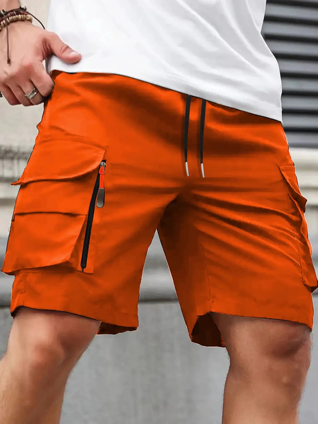 UETEEY Summer Casual Cargo Shorts Men Outdoor Travel Sports Large Pockets Durable Comfortable Beach Workout Shorts for Outings