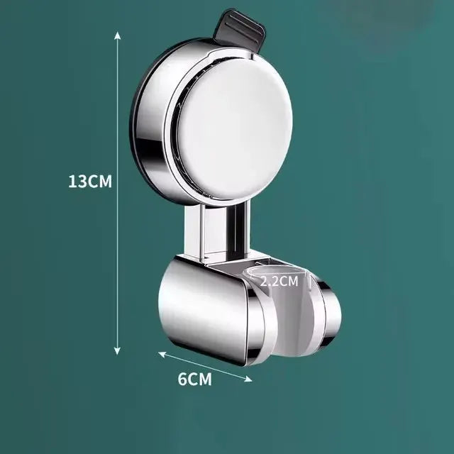 Simples Market chrome shower head holder with 360° adjustable suction cup, wall-mounted