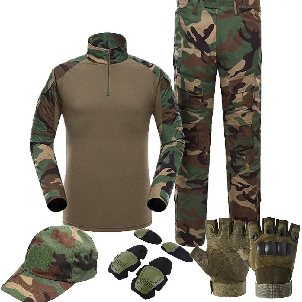 Men Tactical Uniform Camouflage Suit Set For Outdoor Hunting Airsoft Paintball Training Shirts And Pants