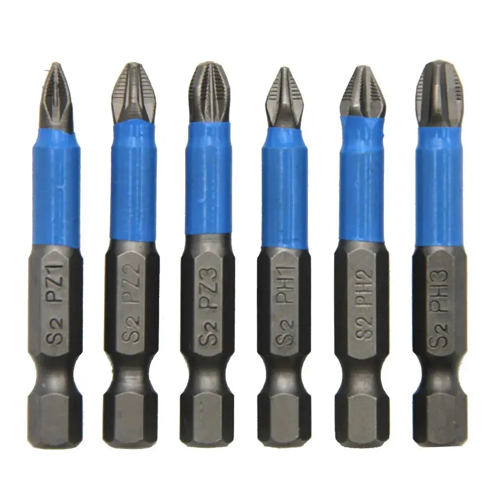 6 Piece Hexagonal Handle Anti Skid Electric Screwdriver Woodworking Cross Screwdriver Tool Set PH1 PH2 PH3 PZ1 PZ2 PZ3