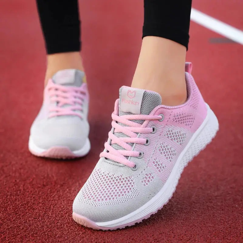 NovaStride Women Platform Running Shoes With Breathable Mesh Upper For Comfort And Stability